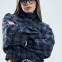 ג׳קט ניל כחול משובץ