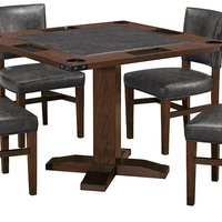 Legacy שולחן קלפים ושולחן אוכל מרובע דגם Rustic מעץ מאסיבי