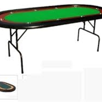 REGIIS שולחן קלפים ירוק מתקפל מתאים ל 10 שחקנים כולל רגלי מתכת מתקפלות