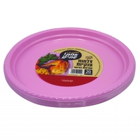צלחת ענק טורקיז/ורוד 25 יחידות