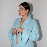LUNNA Linen Blouse Baby blue
