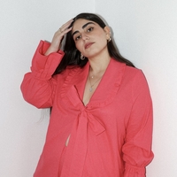 LUNNA Linen Blouse Fuchsia