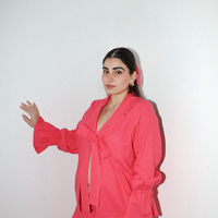 ARIELLE Linen trousers Fuchsia