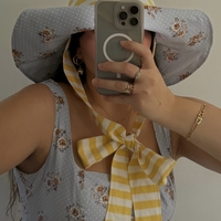 Double-sided Hands made summer hat - striped