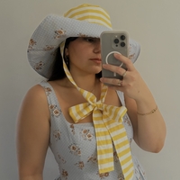 Double-sided Hands made summer hat - striped
