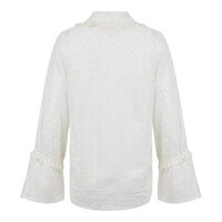 LUNNA Linen Blouse Embroidered cream