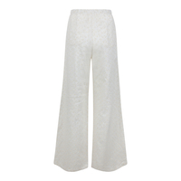 ARIELLE Linen trousers Embroidered cream