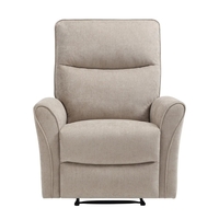 כורסת טלוויזיה מרופדת בד רחיץ עם הדום נשלף דגם אנה בז'