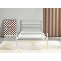 מיטת יחיד ממתכת למזרן 90×190 דגם נויה לבן