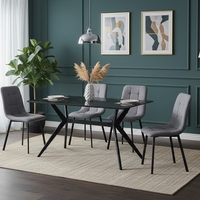 פינת אוכל שולחן קרמיקה 140 ס”מ ו4 כסאות דגם קאנטונה CANTONA כסא אפור