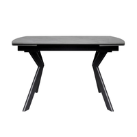 שולחן אוכל אבן קרמית נפתח דגם גפן 120 אפור + 4 כיסאות דגם פלג