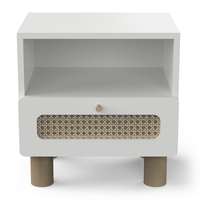 שידת לילה מעץ מלא עם מגירה דגם אוקנה OCHNA