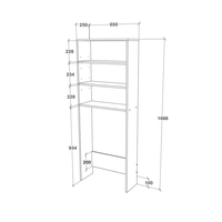 ארון שירות למכונת הכביסה עם מדפים דגם אלקטריק לבן