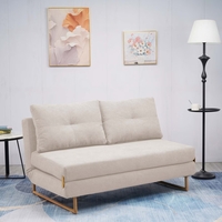 ספה ברוחב 150 נפתחת למיטה מרופדת בד רחיץ דגם לילך קרם