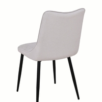 זוג כיסאות מעוצבים לפינת אוכל מרופדים בד רחיץ דגם דקל קפוצינו קרם