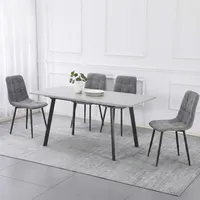 פינת אוכל נפתחת כולל ו-4 כסאות מרופדים דגם רומי אפור-שירה