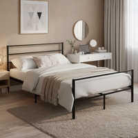 מיטה וחצי ממתכת למזרן 120×190 דגם נויה שחור