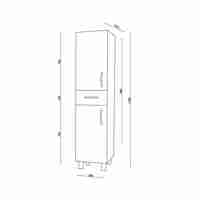 ארון שרות צר הכולל 2 דלתות ומגירה בגימור לבן דגם פלוטו