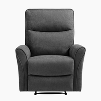 כורסת טלוויזיה מרופדת בד רחיץ עם הדום נשלף דגם אנה אפור פחם