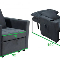 כורסת מיטה נפתחת דגם ליבורנו Livorno אפור כהה