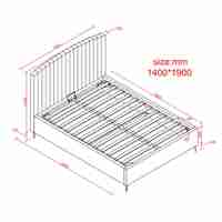 מיטה זוגית מעוצבת ריפוד בד רחיץ עם ארגז מצעים מעץ דגם זואי אבן