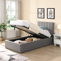 מיטת יחיד לילדים ונוער עם ארגז מצעים 90×190 דגם סרה SERRA אפור