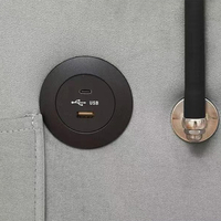 כורסא קטיפה עם טעינת USB דגם לאציו LAZIO אפור בהיר