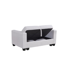 ספה דו מושבית נפתחת למיטה כולל ארגז אחסון דגם נפטון שמנת