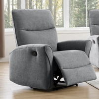 כורסת טלוויזיה מרופדת בד רחיץ עם הדום נשלף דגם אנה אפור בהיר