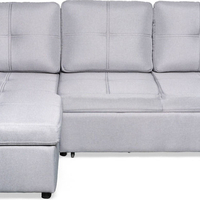 ספה פינתית עם ארגז מצעים דגם מודנה Modena אפור בהיר