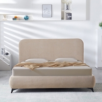 מיטה זוגית למזרן 140*190 כולל ארגז מצעים דגם הולה HOLLE חום בהיר