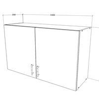 ארון שירות עליון למטבח ברוחב 1 מטר דגם סיני