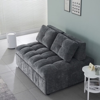 ספה נפתחת למיטה רחבה עם ראש מתכוונן דגם טקילה אפור