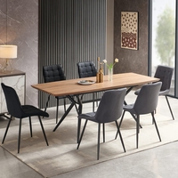 פינת אוכל מלבנית נפתחת מעוצבת מעץ איכותי כולל 6 כסאות דגם סלבריטי