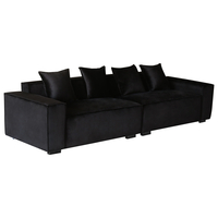 ספת רביצה יוקרתית מבד קטיפה רחיץ דוחה כתמים דגם סטורן שחור