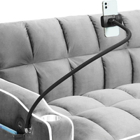 ספה נפתחת למיטה זוגית עם טעינת USB דגם לאציו LAZIO-2 אפור בהיר