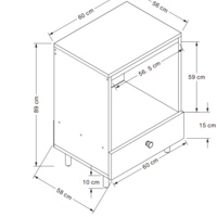 ארון שירות לתנור בילט אין דגם קיסר לבן