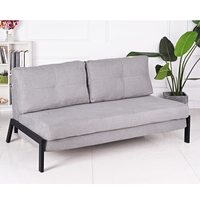 ספה מעוצבת מרופדת בד רחיץ ונפתחת למיטה זוגית דגם יסמין אפור בהיר