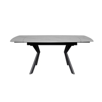 שולחן אוכל אבן קרמית נפתח דגם גפן 120 לבן