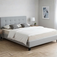 מיטה זוגית מרופדת למזרן 160×200 דגם פנטזי אפור