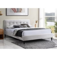 מיטת זוגית מרופדת בד עם ראש מיטה מעוצב דגם ארט קרם