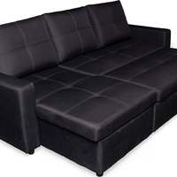 ספה פינתית עם ארגז מצעים דגם מודנה Modena שחור