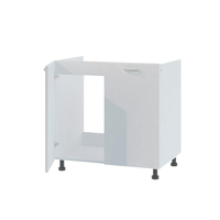 ארונות מטבח מודרני ברוחב 80 כולל כיור נירוסטה דגם מליבו Malibu לבן