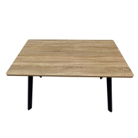 שולחן אוכל מלבני 120×70 ס״מ עם רגלי מתכת שחורות דגם גולן GOLAN