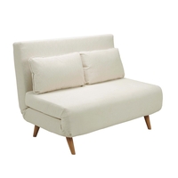 ספה ברוחב 120 נפתחת למיטה מרופדת בד רחיץ דגם נינט קרם