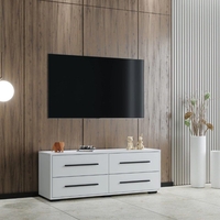 מזנון שידת טלוויזיה ברוחב 120 עם 4 מגירות בגוון לבן דגם סיינה SIENA