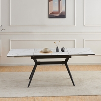 פינת אוכל נפתחת 1.2-2.0 מ' עם 4 כסאות דגם סנטוריני לבן-רוז