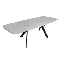 שולחן אוכל אבן קרמית נפתח דגם גפן 140 לבן