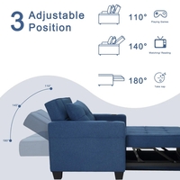 ספה תלת מושבית בחרוחב 160 נפתחת למיטה זוגית עם ראש מתכוונן דגם אורטל אפור