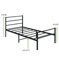 מיטת יחיד ממתכת למזרן 90×190 דגם נויה לבן